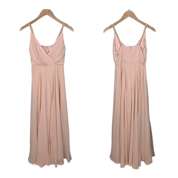 BHLDN Eva Pink Chiffon Dress Bridemaid Gown Anthropologie XS Extra Small - Picture 2 of 11